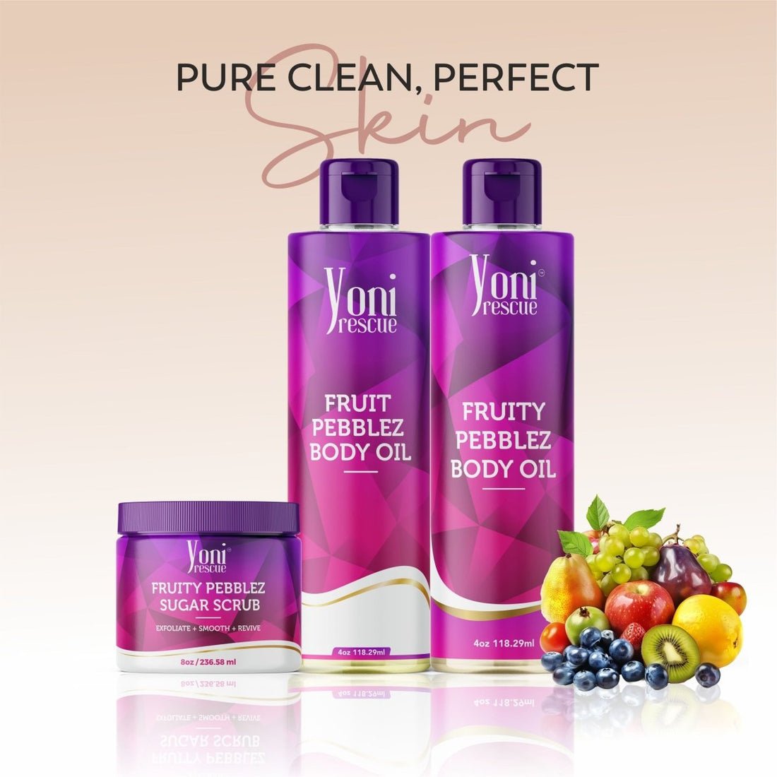 Fruity Pebblez Trio Bundle - Shower Gel + Body Oil + Sugar Scrub - bundles - Yoni Rescue