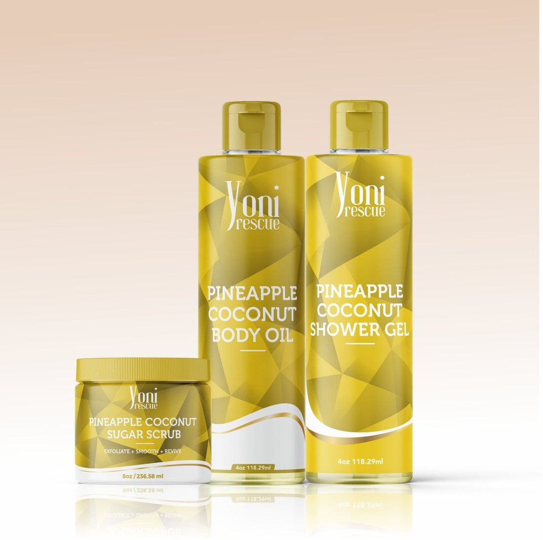 Pineapple Coconut Trio Bundle - Shower Gel + Body Oil + Sugar Scrub - bundles - Yoni Rescue