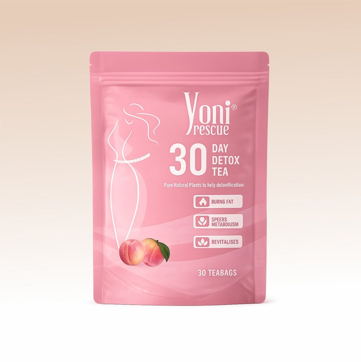 30 Day Detox Tea Bundle, Peach Flavor - Women Health - Yoni Rescue