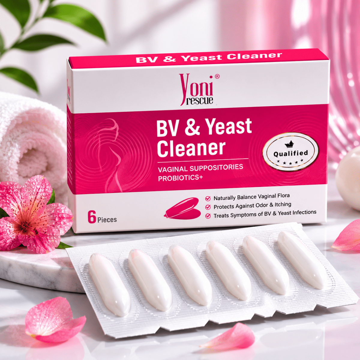 Bacterial Vaginosis Symptoms Relief | BV For Women | Natural Homeopathic Vaginal Ointment for Odor, Itching, BV, and Vaginal Microbiota Imbalance (6 counts) - Women Health - Yoni Rescue