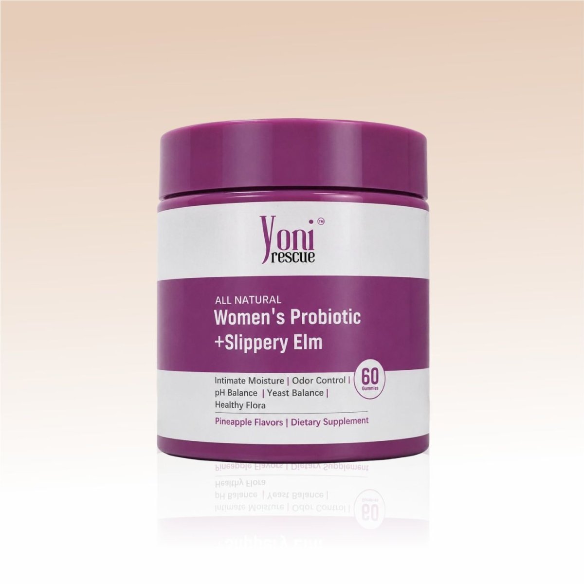 Feminine Probiotics Gummies with Slippery Elm for Women's pH Balance, Healthy Odor, Flora and Immune Support – 60 gummies - Women Health - Yoni Rescue