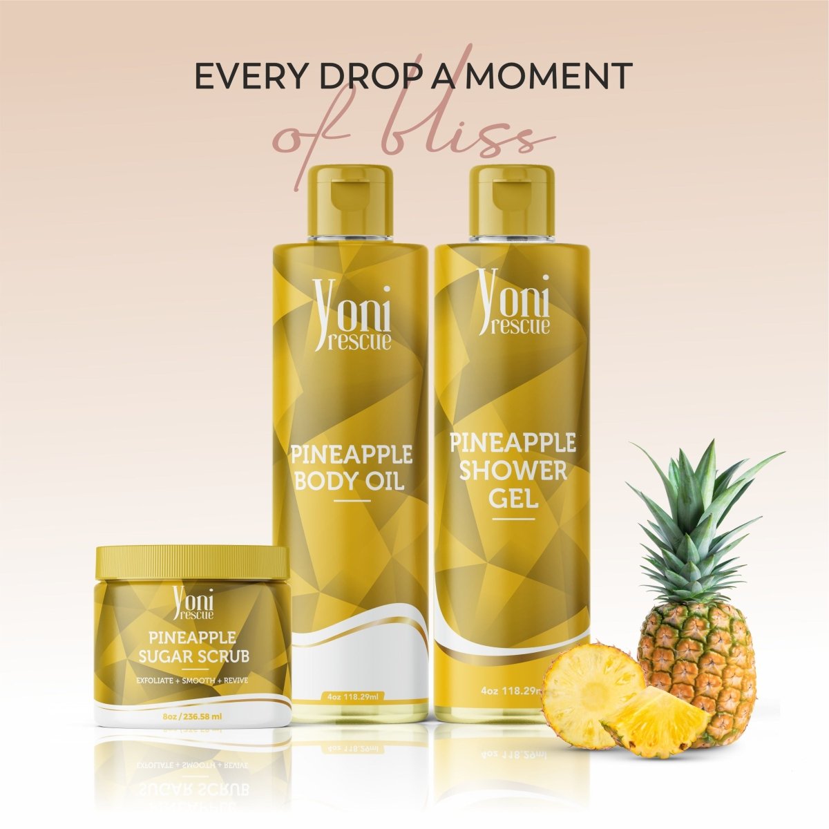 Pineapple Trio Bundle - Shower Gel + Body Oil + Sugar Scrub - bundles - Yoni Rescue