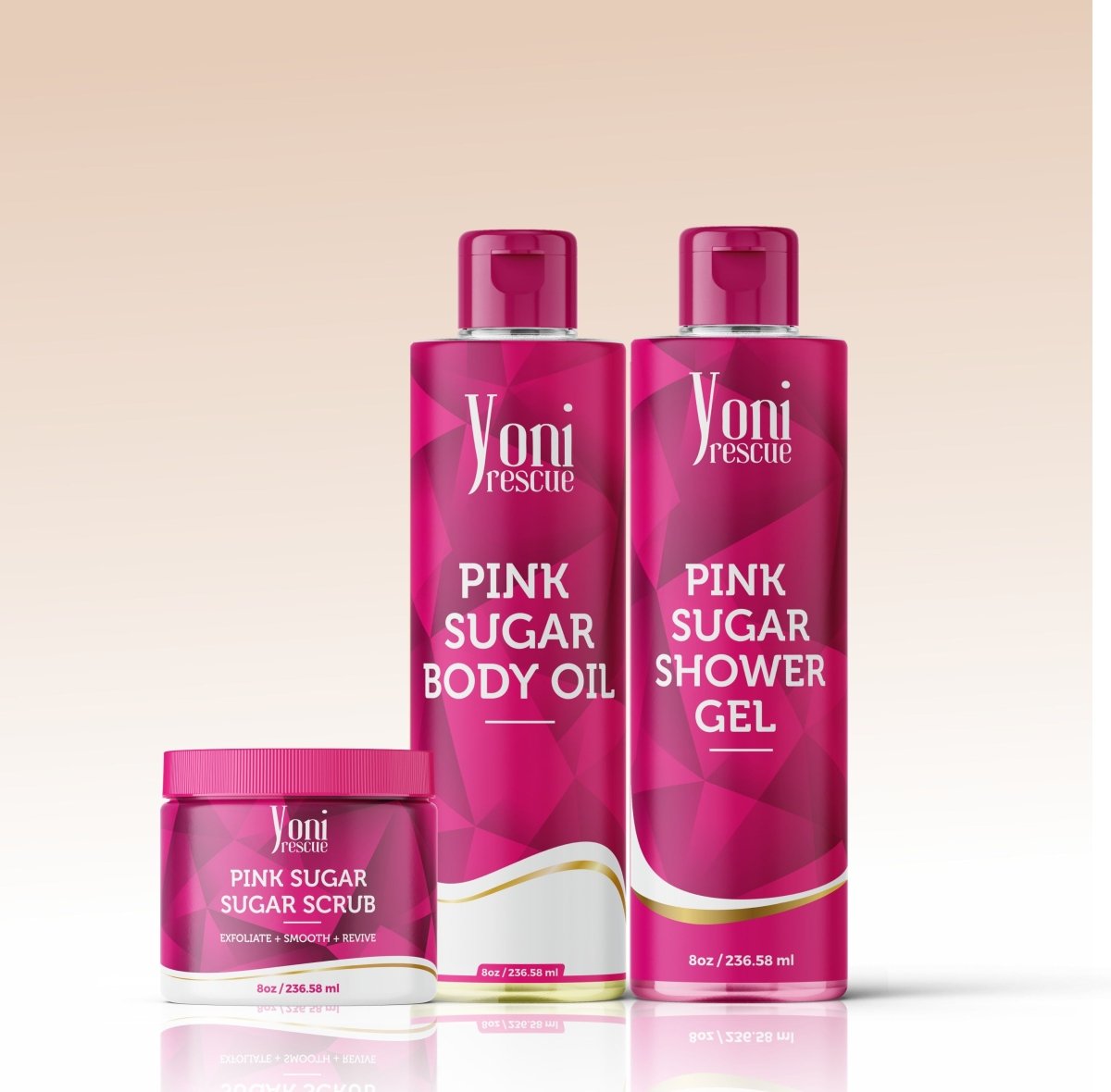 Pink Sugar Trio Bundle - Shower Gel + Body Oil + Sugar Scrub - bundles - Yoni Rescue