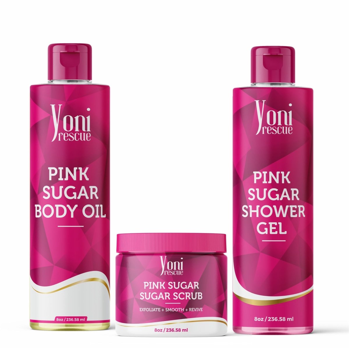 Pink Sugar Trio Bundle - Shower Gel + Body Oil + Sugar Scrub - bundles - Yoni Rescue