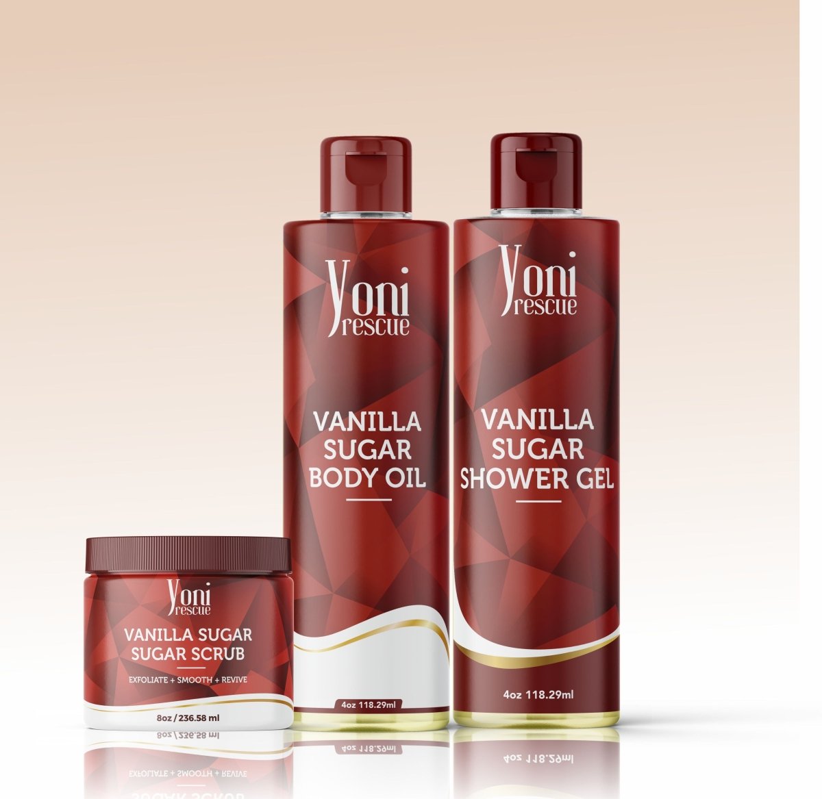 Vanilla Sugar Trio Bundle - Shower Gel + Body Oil + Sugar Scrub - bundles - Yoni Rescue